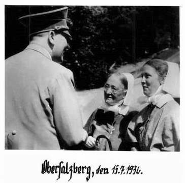 Adolf Hitler greets nuns at the Obersalzberg